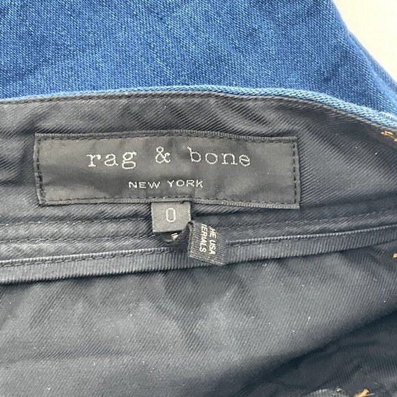 Rag & Bone Shorts Women 0 Blue 100% Cotton Front Buttons Pockets High Rise Denim - Picture 3 of 7